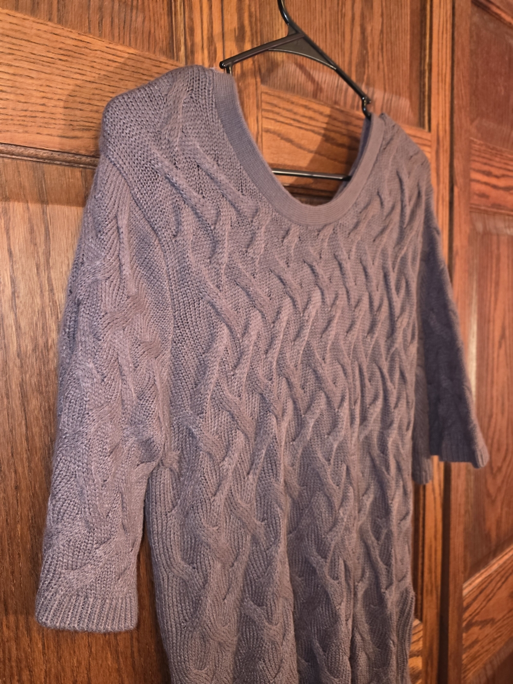 Cable-Knit Women’s Sweater in Light Purple